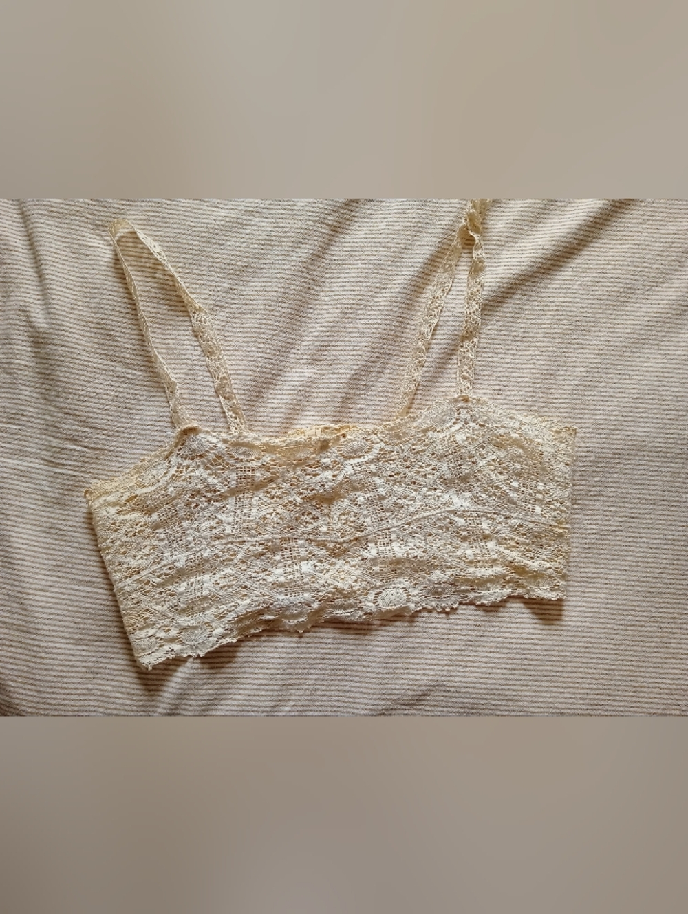 Antique 1930s Lace / Crochet Bralette Camisole Crop top Vintage - Picture 4 of 11